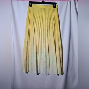 Yellow Ombre Pleated Skirt